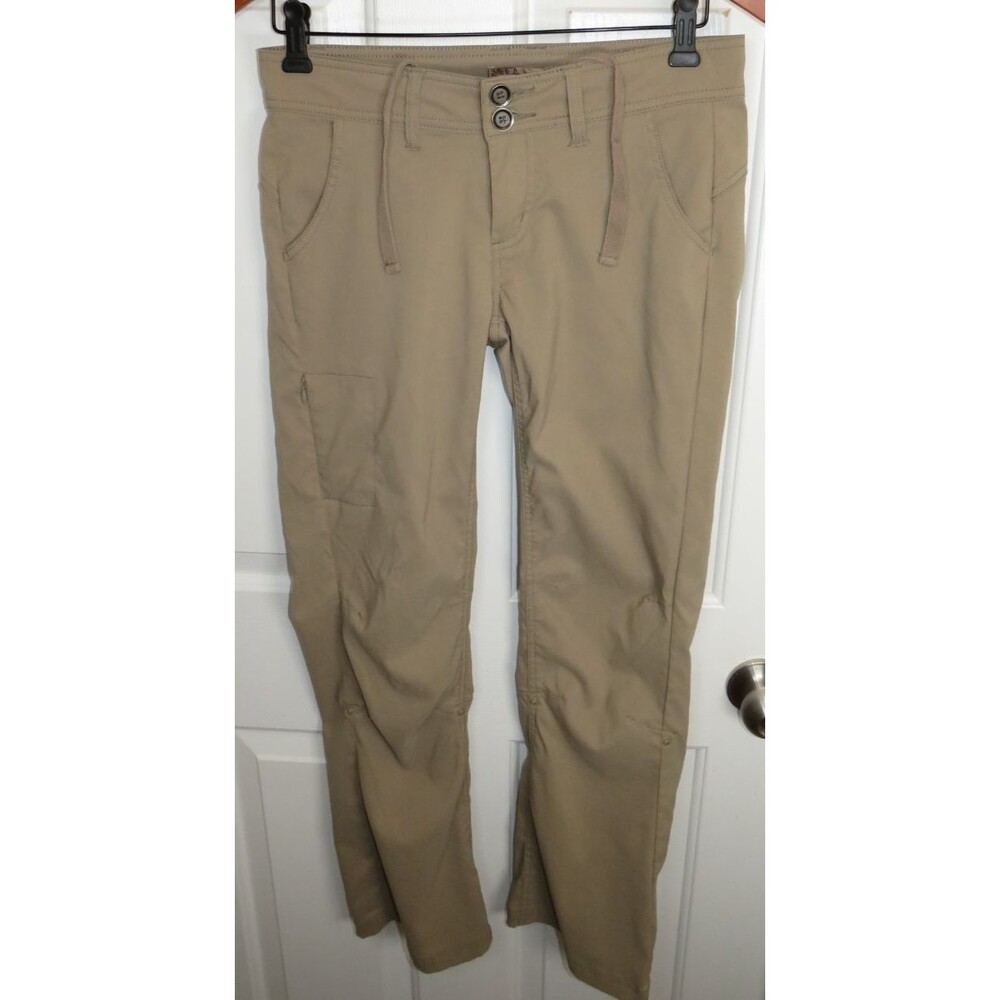 Prana Halle Roll-Up Hiking Pants Khaki Women's Size 2 Short Low Rise